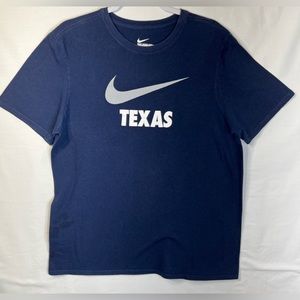 Men's Large Navy ''TEXAS"  NIKE Athletic Cut Short Sleeve T-Shirt